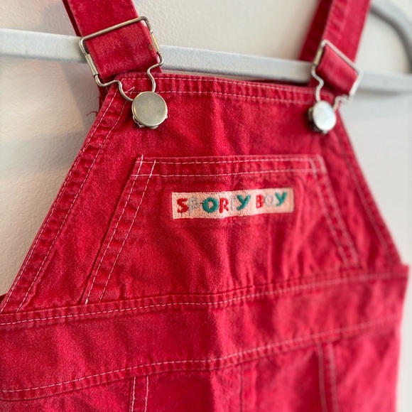 Buster Brown Vintage "Sporty Boy" Red Bib Overalls Size 18 month Made in U.S.A - Picture 4 of 11
